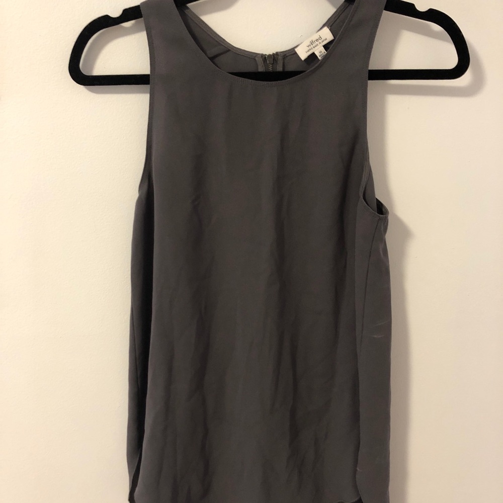 Wilfred Grey Zipper Racer Back Top